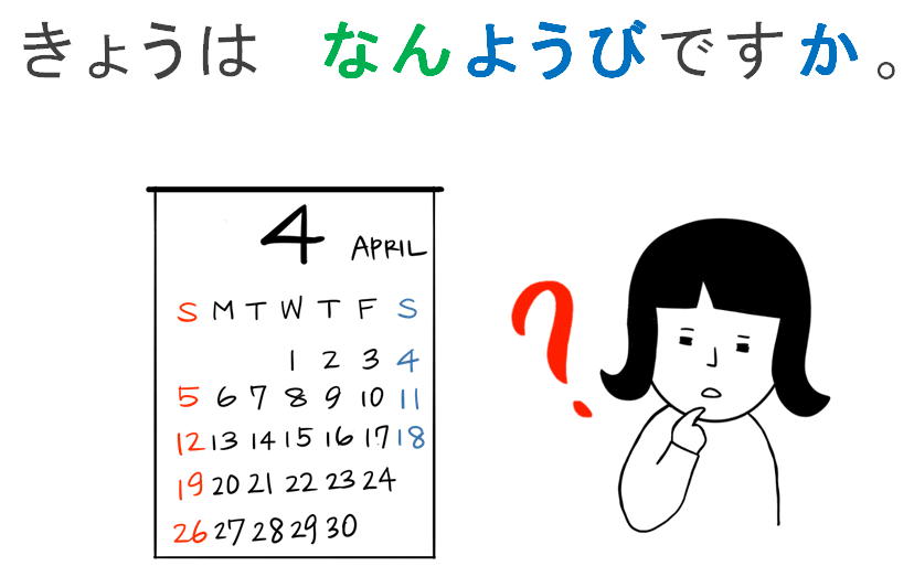 みんなの日本語 第4課のイラストと教案 ー時ー分 から まで 何曜日
