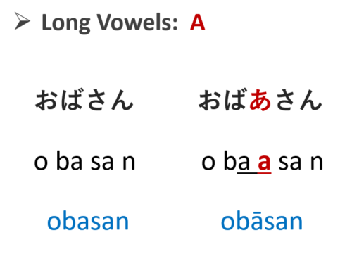長音　long vowels
